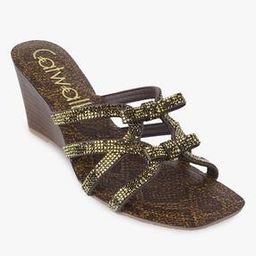 Women Embellished Open-Toe Platforms-47