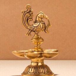 fabindia Brass Mehnoor Antiqued Oil Lamp -picture-16