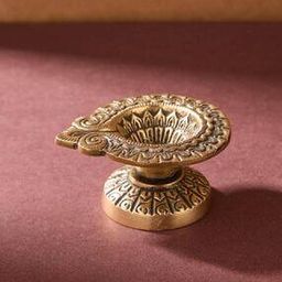 Brass Antiqued Mehnoor Oil Lamp -image-83