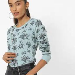 Floral Print Crew-Neck Sweatshirt-picture-14