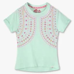 Girls Embroidered Boxy Fit Round-Neck T-Shirt-image-25