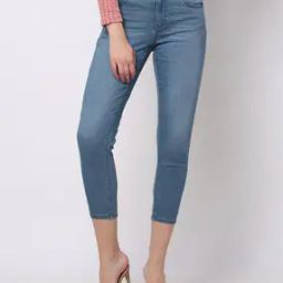 Women Light-Wash Calf-Length Skinny Fit Jeans-image-52