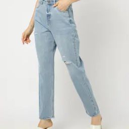 Women Heavy-Wash Straight Fit Distressed Jeans-image-59