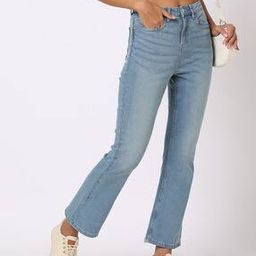 Women Mid-Wash High-Rise Flared Jeans-image-55