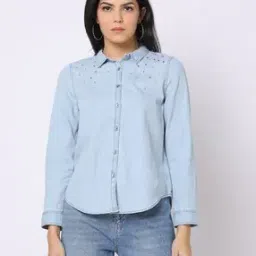 Shirt with Placement Embellished-image-38