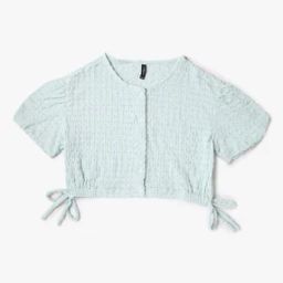 Girls Checked Round-Neck Top-image-82