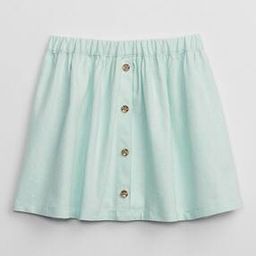 Solid Linen Buttoned-Front A-Line Skirt-picture-12