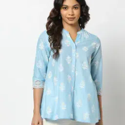 Women Printed Relaxed Fit A-Line Tunic-image-4