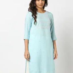 Women Embroidered Straight Kurta-image-95