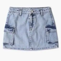 Denim Cargo Skirt-23