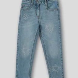 Girls Mid-Wash Slim Fit Jeans-image-18