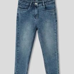 Girls Mid-Wash Mid-Rise Slim Fit Jeans-image-75