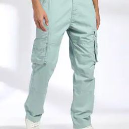 Men Flat-Front Loose Fit Cargo Pants-image-16