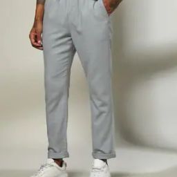 Men Slim Fit Pleated Cotton Pants-image-22