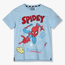 Boys Spiderman Print Relaxed Fit Round-Neck T-Shirt-picture-37