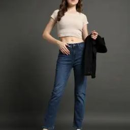 Women Holly Lightly Wash Straight Jeans-image-62
