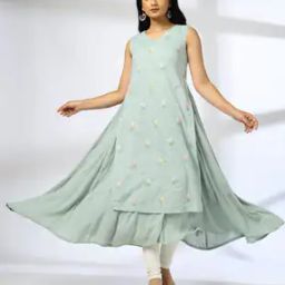 Women Embroidered Flared Kurta-image-67