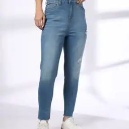 Women Stone-Wash Distressed Skinny Fit Jeans-image-60