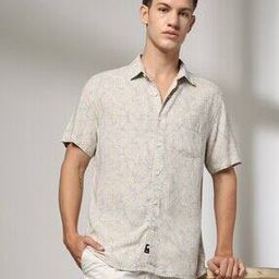 Men Leaf Print Smart Fit Shirt-image-85