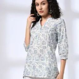 Women Floral Print A-Line Kurta-image-108