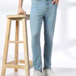 Men Lightly Washed Slim Fit Jeans-image-74