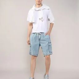 lee cooper Men Washed Regular Fit Denim Shorts-picture-0