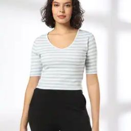Women Striped Fitted Crop Top-picture-29