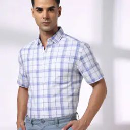 Men Checked Regular Fit Shirt with Patch Pocket-9