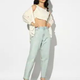 High-Rise Mom Fit Foil Jeans-image-47