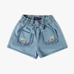 Girls Washed Regular Fit Denim Shorts-picture-32