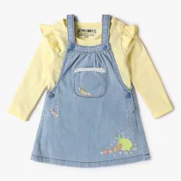 Girls Regular Fit TY-Shirt with Pinafore Dungaree-image-54
