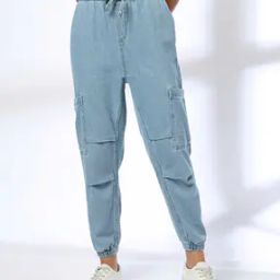 Women Mid-Wash Jogger Jeans-image-66