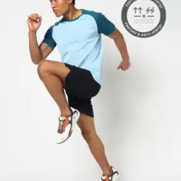 Men Cut & Sew Regular Fit Crew-Neck Running T-Shirt-picture-4