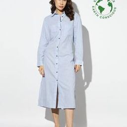 Striped Tie-Up Shirt Dress-image-35