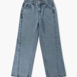 Girls Lightly Washed Wide-Leg Jeans-image-24