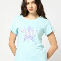 Women Star Print Round-Neck T-Shirt-image-56