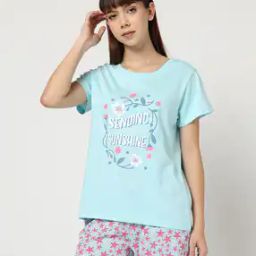 Women Typographic Print Round-Neck T-Shirt-image-63