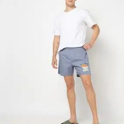 Men Placement Print Shorts with Elasticated Waist-image-31