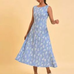 Floral Print A-Line Dress-image-18