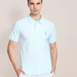 Regular Fit Striped Cotton Polo T-Shirt-image-72