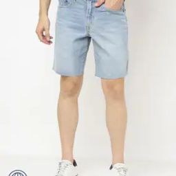 Mid-Wash Denim Shorts-image-18