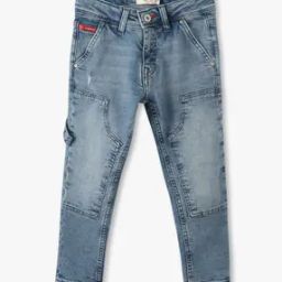 Boys Heavily Washed Carrot Fit Jeans-18