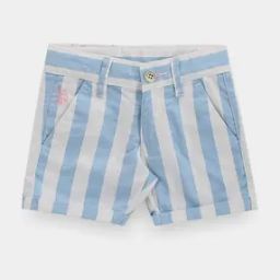 Boys Striped Cotton Shorts with Insert Pockets-picture-5