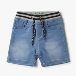 Boys Mid-Wash Regular Fit Denim Shorts-image-47