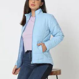 Women Zip-Front Puffer Jacket-image-3