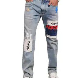 Men Lightly Washed Straight Fit Jeans-image-66