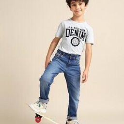 Boys Mid-Wash Skinny Fit Cotton Jeans-picture-24