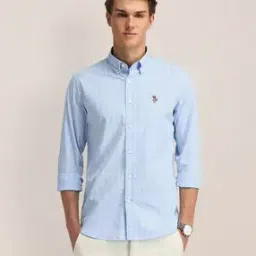 us polo assn. Men Striped Regular Fit Shirt with Patch Pocket-picture-38