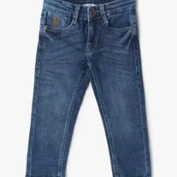 Boys Lightly-Washed Distressed Slim Fit Cotton Jeans-picture-25