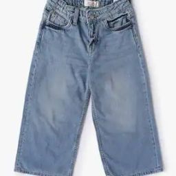 Girls Hettie Mid-Wash Wide-Leg Jeans-image-61